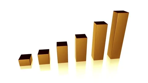 Illustration growth statistic progress graph chart bar going up direction in 库存影片 334653012