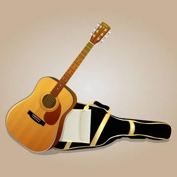 Illustration of guitar, with nice background vector-eps Stock Illustration