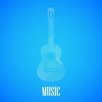 Illustration with the guitar shape Stock Illustration
