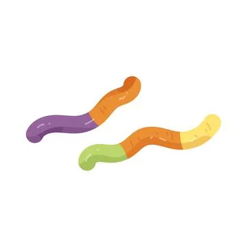 Illustration of Gummy worm candy Illustrazione stock