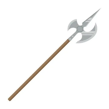 Illustration of a halberd. Stock Illustration