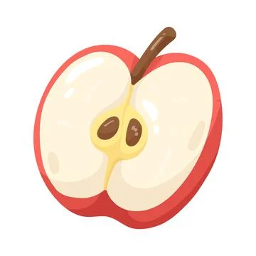 Illustration of half apple Stock Illustration