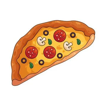 Illustration of half pizza Stock Illustration