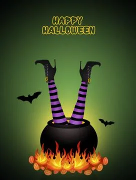 Illustration of Halloween postcard Stock Illustration