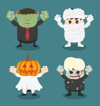 Illustration of Halloween,front set 2 Stock Illustration