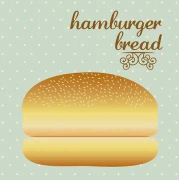 Illustration of hamburger bread, bakery icon, vector illustration Stock Illustration