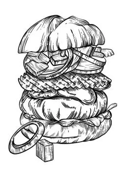 Illustration in the hamburger vector Stock Illustration