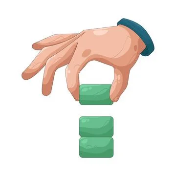 Illustration of Hand arranging blocks 스톡 일러스트