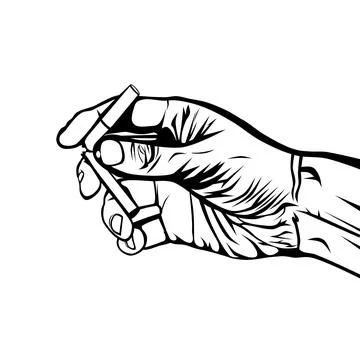 Illustration of a hand breaking a cigarette Stock Illustration