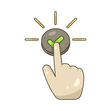 Illustration of hand clicking a checkmark Illustrazione stock