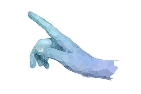 Illustration of hand with digital pattern on white background Stock Illustration