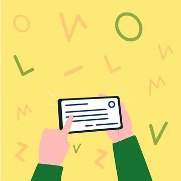 Illustration Of A Hand Holding Important Identification Card Softly Pointing To Stock Illustration