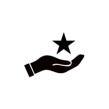 Illustration of a hand holding a star. vector illustration Stock Illustration