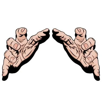 Illustration of hand movement to catch something Stock Illustration