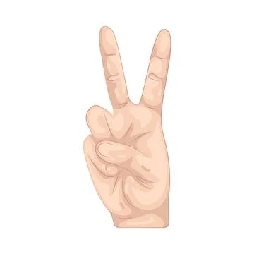 Illustration of hand peace Illustrazione stock