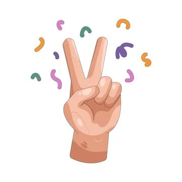 Illustration of Hand peace Stock Illustration