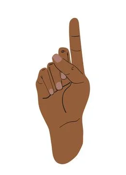Illustration of hand pointing with finger. Vector illustration isolated on .. Illustrazione stock