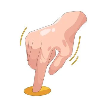 Illustration of Hand pressing a button Stock Illustration