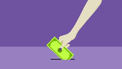 Illustration of a hand saving money Stock Illustration