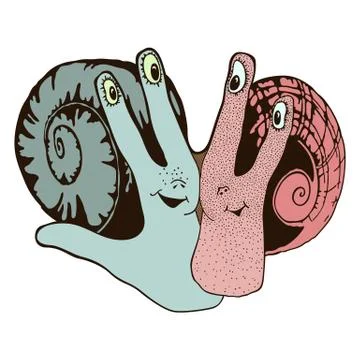 Illustration of hand with stylized snails inside 스톡 일러스트