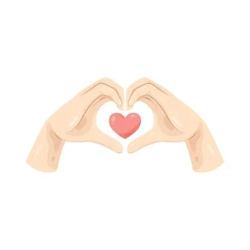 Illustration of hands forming a heart shape Stock Illustration
