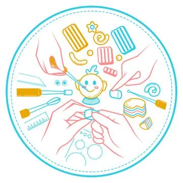 Illustration  hands of a handmade Stock Illustration