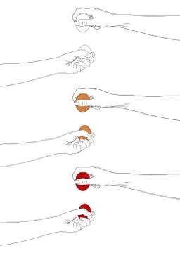 Illustration of hands holding easter eggs Illustrazione stock