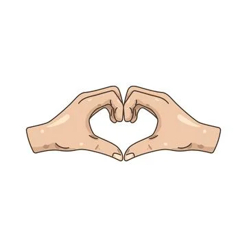Illustration of Hands make a heart Stock Illustration