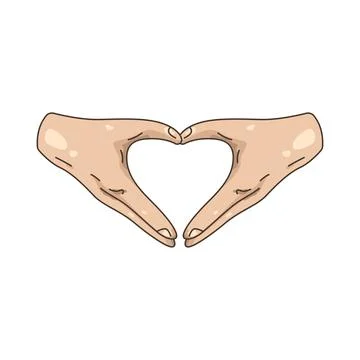 Illustration of Hands make a heart Stock Illustration