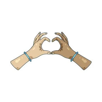 Illustration of Hands make a heart Stock Illustration