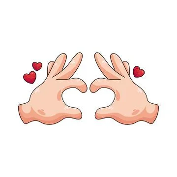Illustration of Hands making a heart shape Stock Illustration