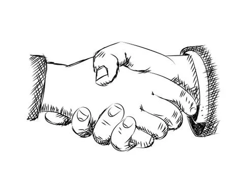 Illustration of handshaking -Vector sketch Stock Illustration