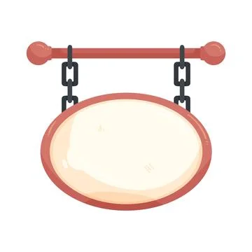 Illustration of hanging oval plaque Stock Illustration