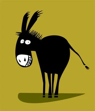 Illustration of happy cartoon donkey Stock Illustration