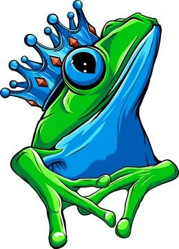 Illustration of Happy frog prince vector on white background Stock Illustration