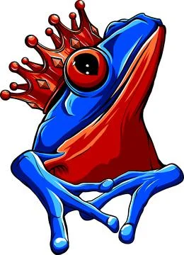 Illustration of Happy frog prince vector on white background Stock Illustration