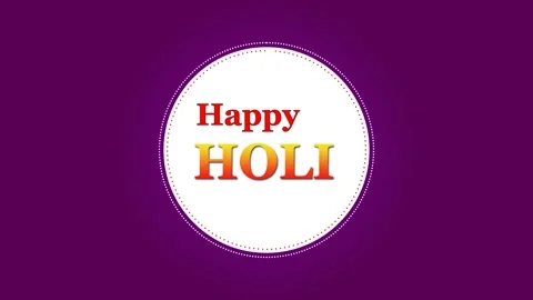 Illustration of happy holi in circle having purple background Stock Footage 171765623