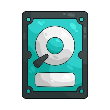 Illustration of Hard Disk Drive 스톡 일러스트