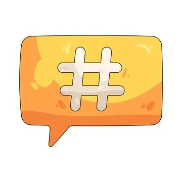 Illustration of hashtag in a speech bubble Stock Illustration