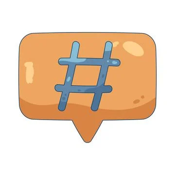Illustration of hashtag symbol in a speech bubble Stock Illustration