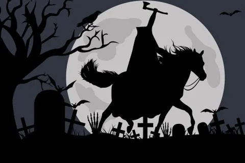 Illustration Of A Headless Horseman Stock Illustration