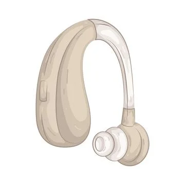 Illustration of hearing aid Stock Illustration