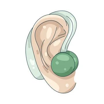 Illustration of hearing aid Stock Illustration