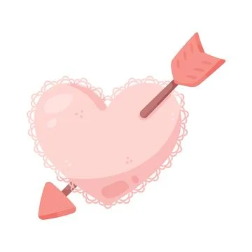 Illustration of heart with arrow Stock Illustration