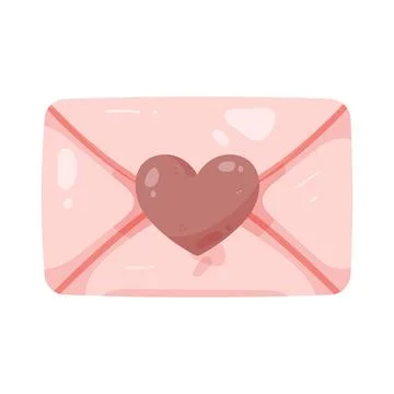 Illustration of heart envelope Stock Illustration