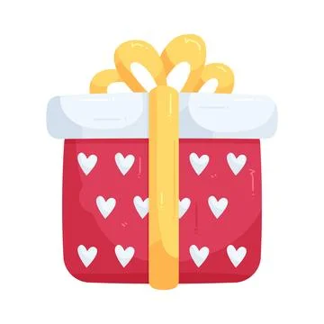 Illustration of heart pattern gift box Stock Illustration