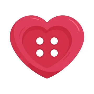Illustration of heart shaped sewing button Stock Illustration