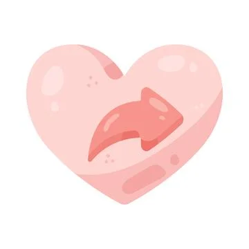 Illustration of heart with share arrow Stock Illustration