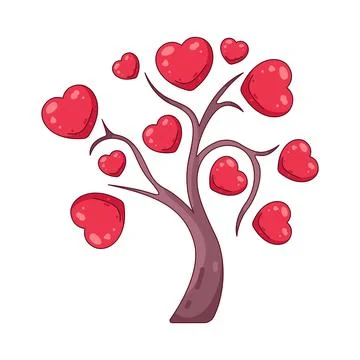 Illustration of heart tree Stock Illustration