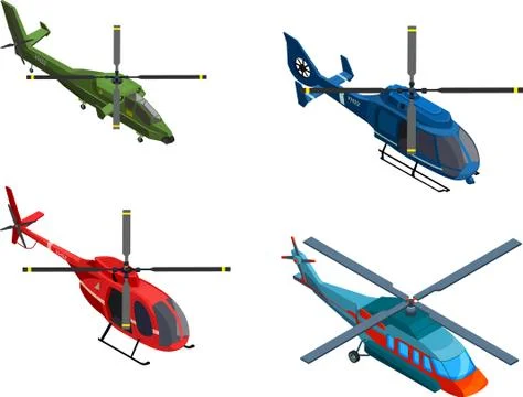 Illustration of helicopters, with white background vector-eps Stock Illustration